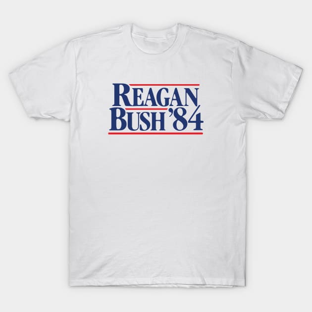 Vintage 80s Stranger Things Reagan Bush 84 T-Shirt by qpdesignco